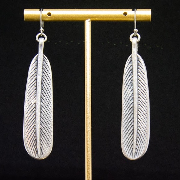 Anthropologie Jewelry - Anthropologie Silver feather earrings
